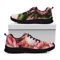Bunches of Proteas Print Black Running Shoes