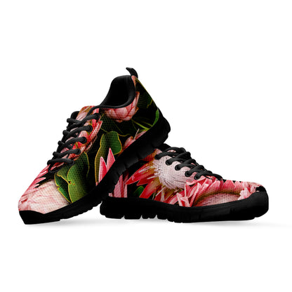 Bunches of Proteas Print Black Sneakers