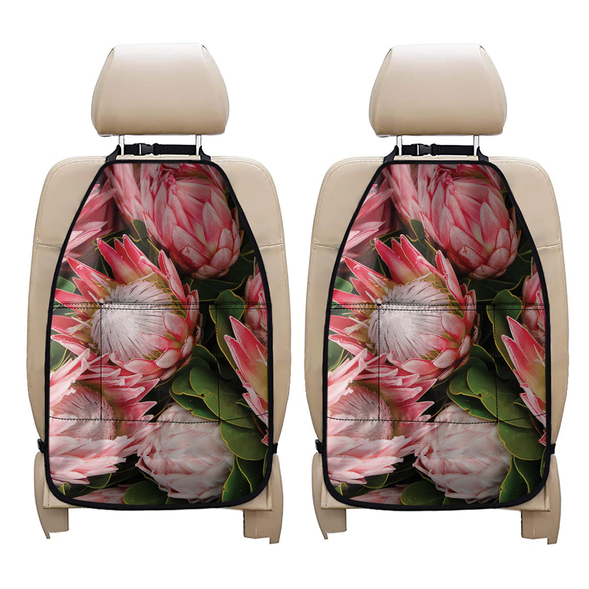 Bunches of Proteas Print Car Seat Organizers