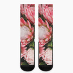 Bunches of Proteas Print Crew Socks