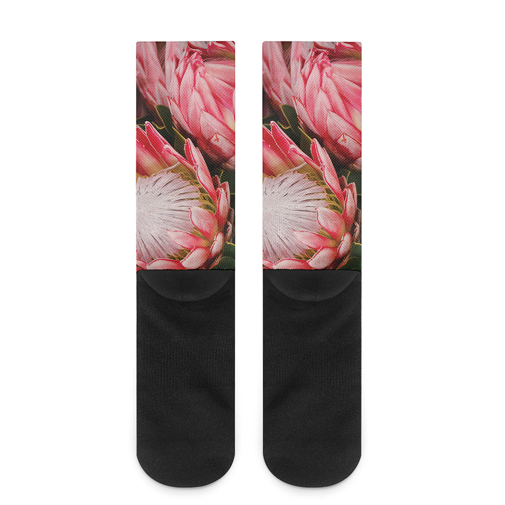 Bunches of Proteas Print Crew Socks