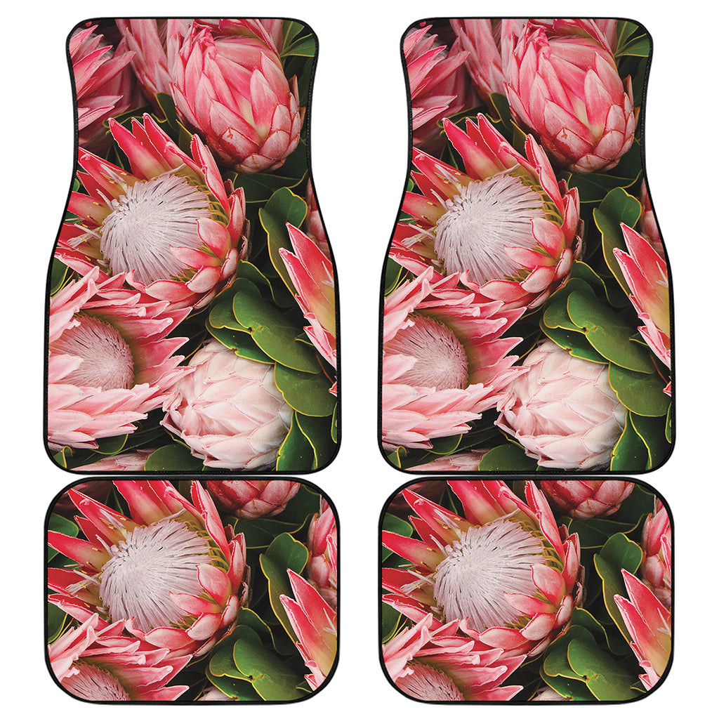 Bunches of Proteas Print Front and Back Car Floor Mats