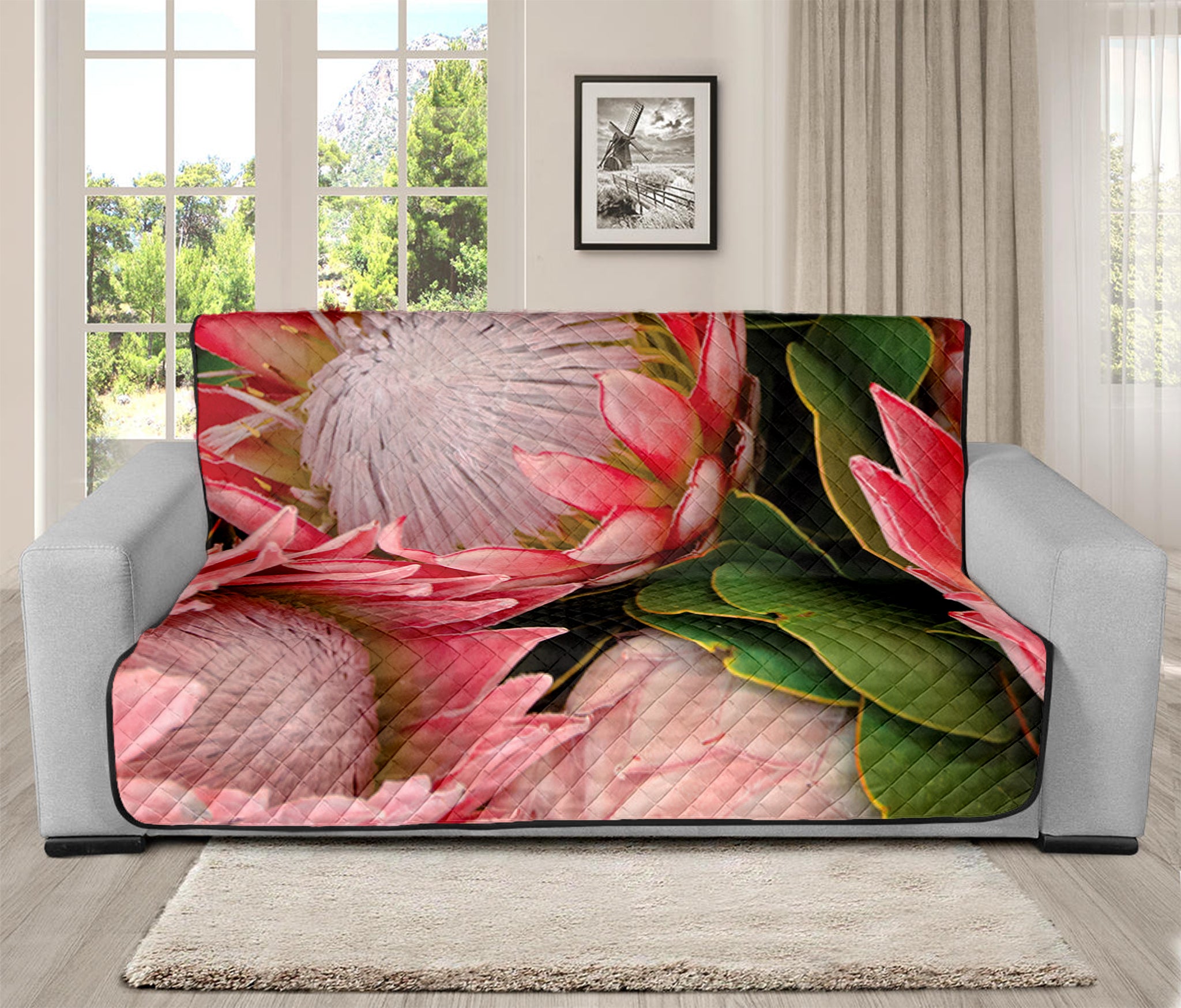 Bunches of Proteas Print Futon Protector