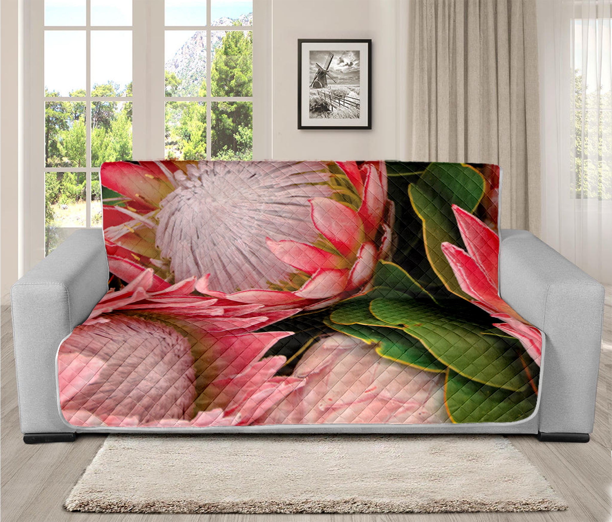 Bunches of Proteas Print Futon Protector