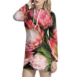 Bunches of Proteas Print Hoodie Dress