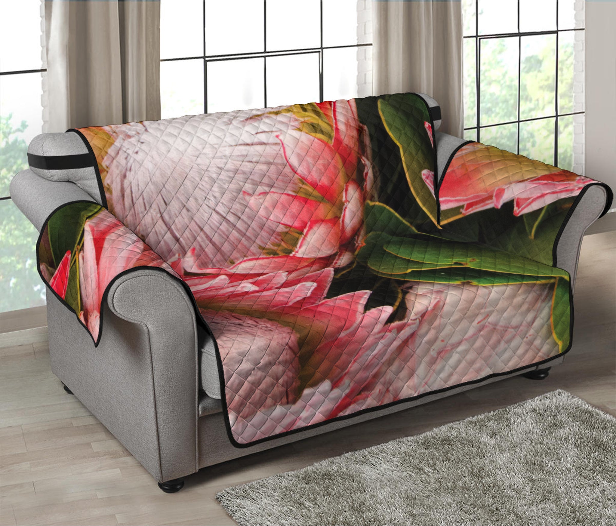 Bunches of Proteas Print Loveseat Protector