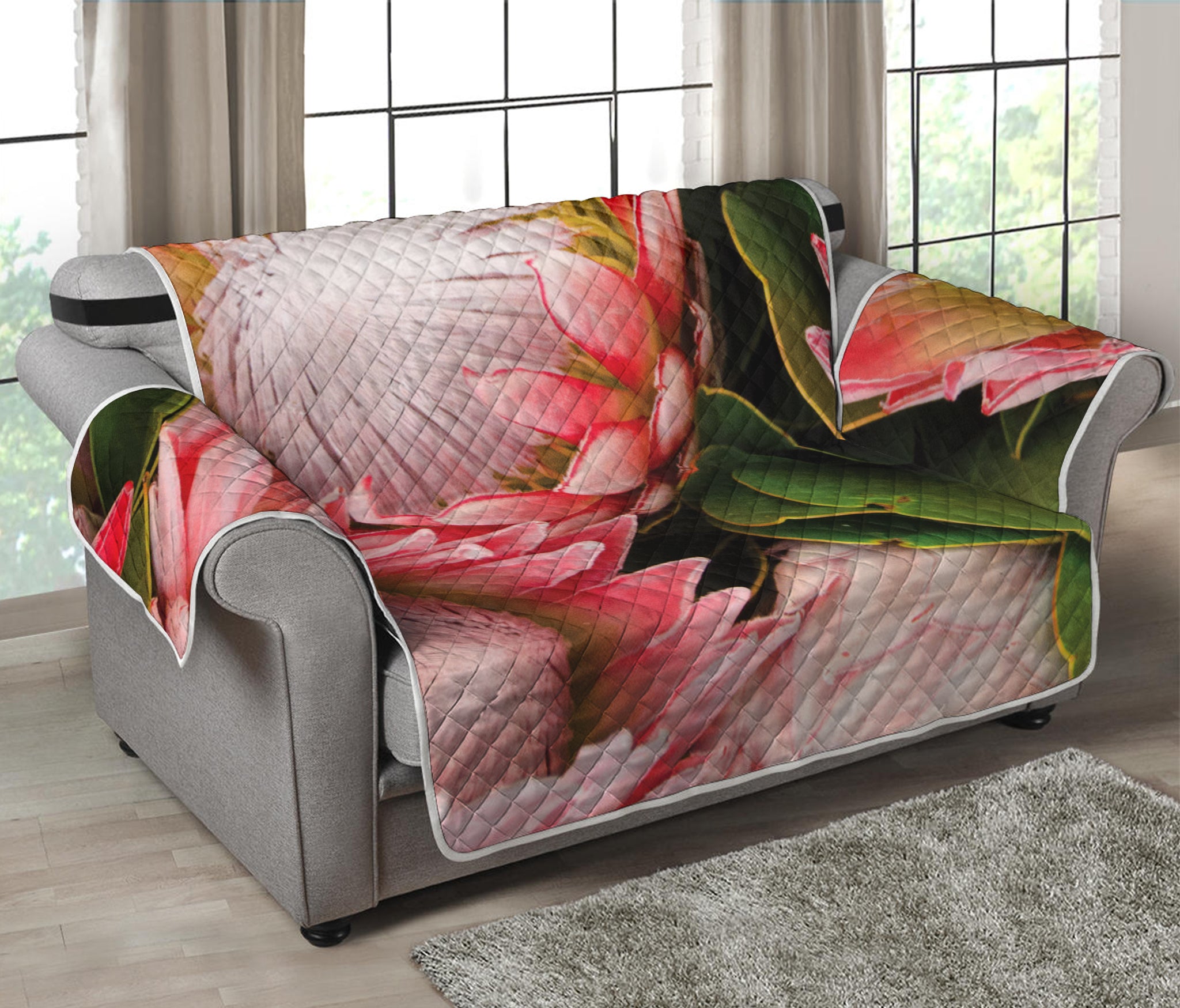 Bunches of Proteas Print Loveseat Protector