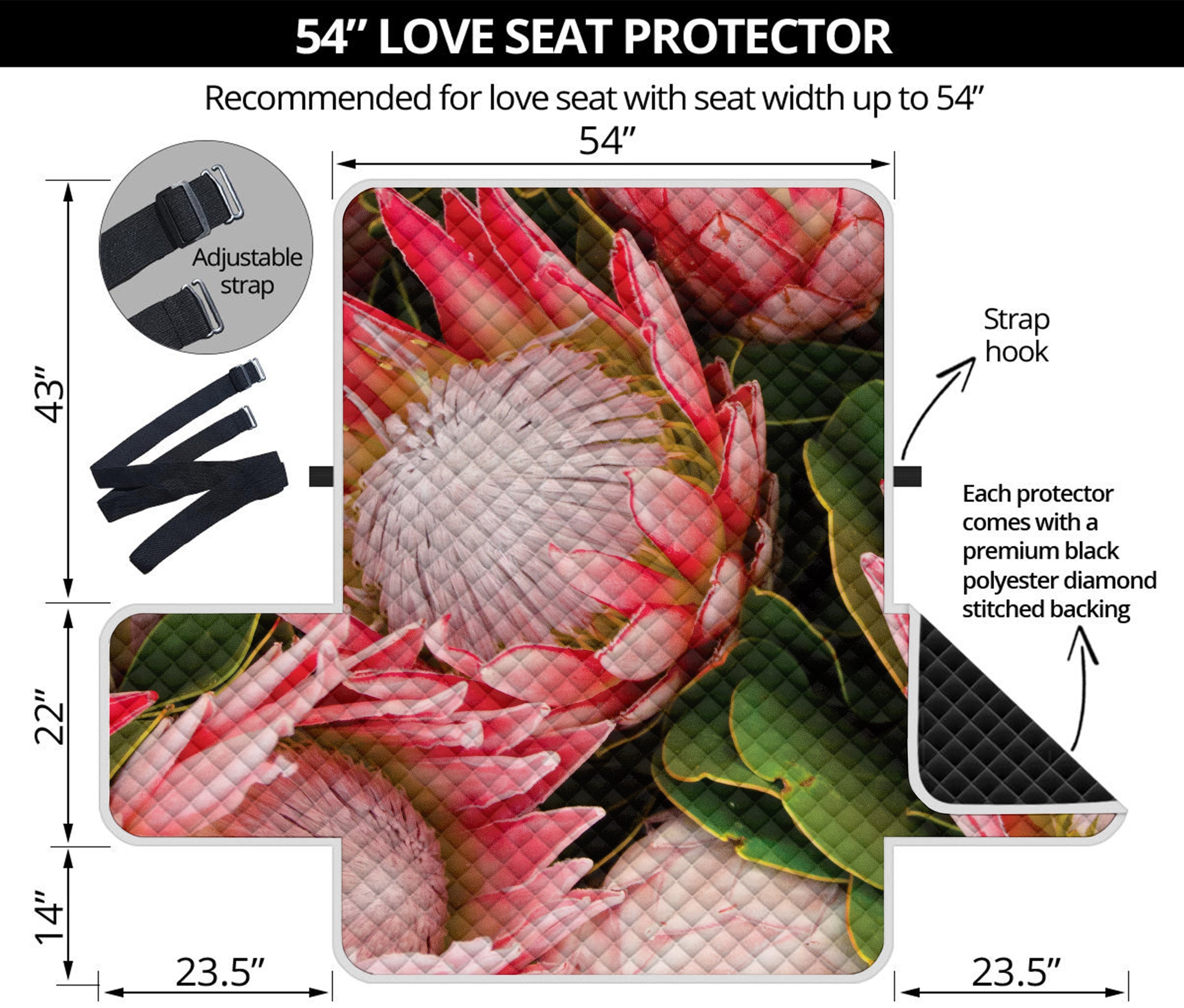 Bunches of Proteas Print Loveseat Protector