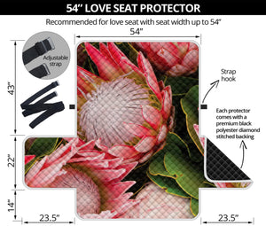 Bunches of Proteas Print Loveseat Protector