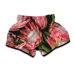 Bunches of Proteas Print Muay Thai Boxing Shorts