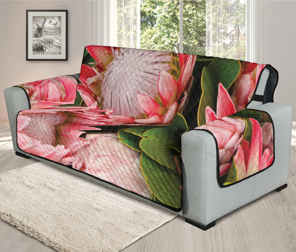 Bunches of Proteas Print Oversized Sofa Protector