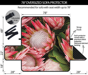 Bunches of Proteas Print Oversized Sofa Protector