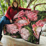 Bunches of Proteas Print Quilt