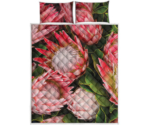 Bunches of Proteas Print Quilt Bed Set