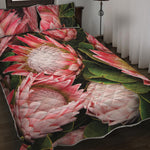 Bunches of Proteas Print Quilt Bed Set