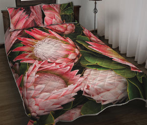 Bunches of Proteas Print Quilt Bed Set