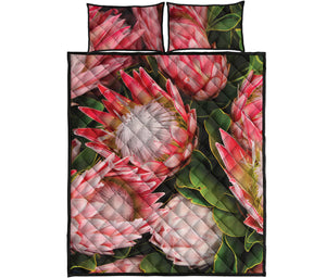 Bunches of Proteas Print Quilt Bed Set