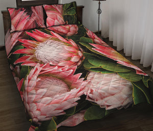 Bunches of Proteas Print Quilt Bed Set