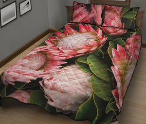 Bunches of Proteas Print Quilt Bed Set