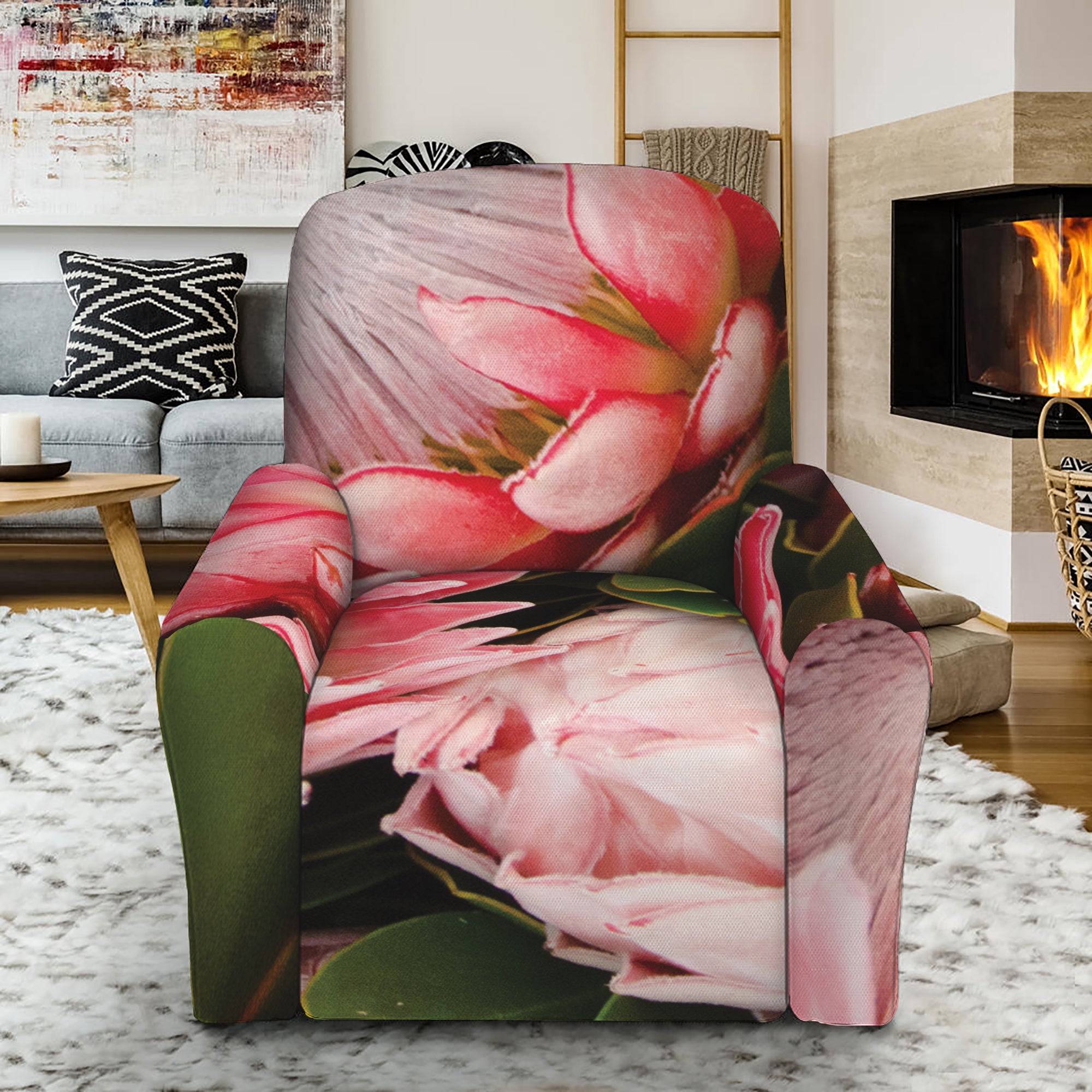 Bunches of Proteas Print Recliner Slipcover