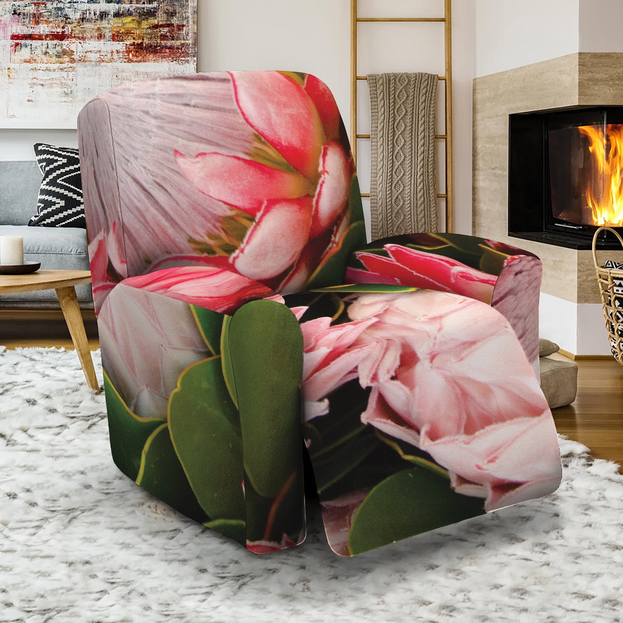 Bunches of Proteas Print Recliner Slipcover