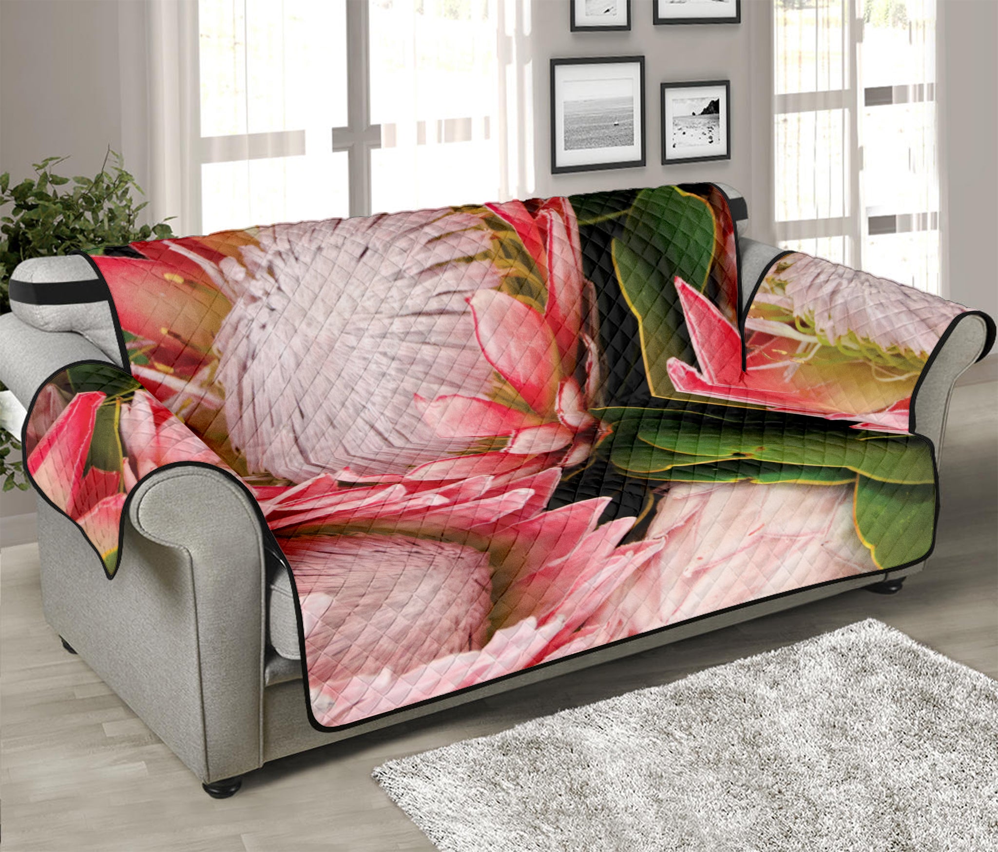 Bunches of Proteas Print Sofa Protector