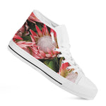 Bunches of Proteas Print White High Top Shoes