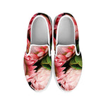 Bunches of Proteas Print White Slip On Shoes