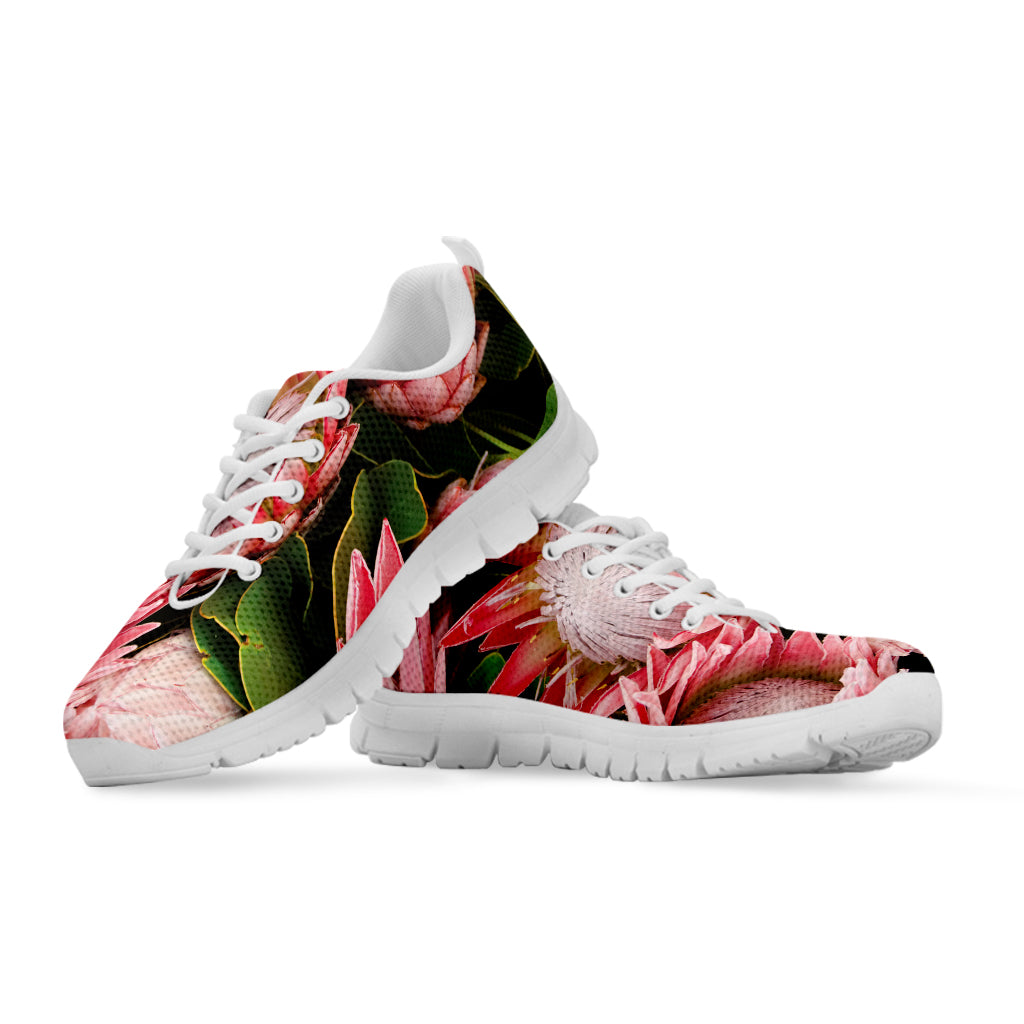 Bunches of Proteas Print White Sneakers