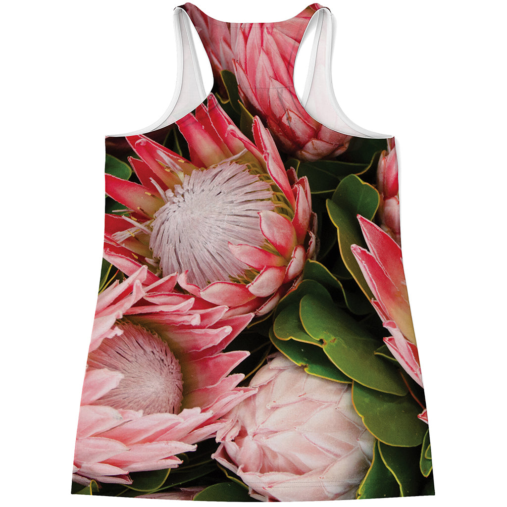 Bunches of Proteas Print Women's Racerback Tank Top