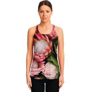 Bunches of Proteas Print Women's Racerback Tank Top