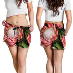Bunches of Proteas Print Women's Shorts