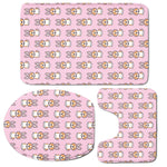 Bunny Corgi Pattern Print 3 Piece Bath Mat Set