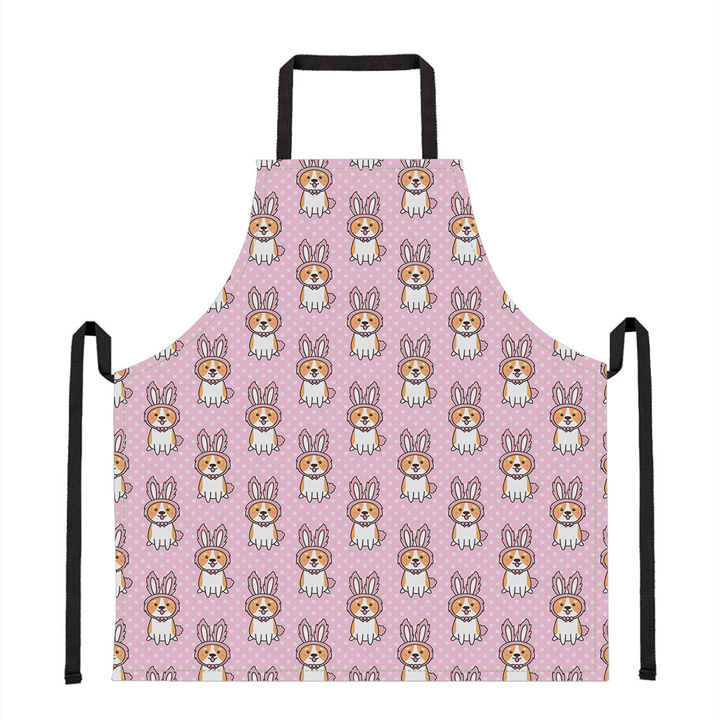 Bunny Corgi Pattern Print Apron