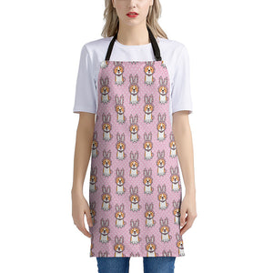 Bunny Corgi Pattern Print Apron