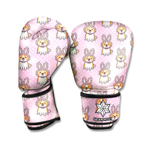 Bunny Corgi Pattern Print Boxing Gloves