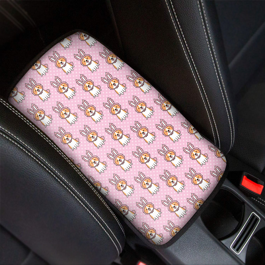 Bunny Corgi Pattern Print Car Center Console Cover