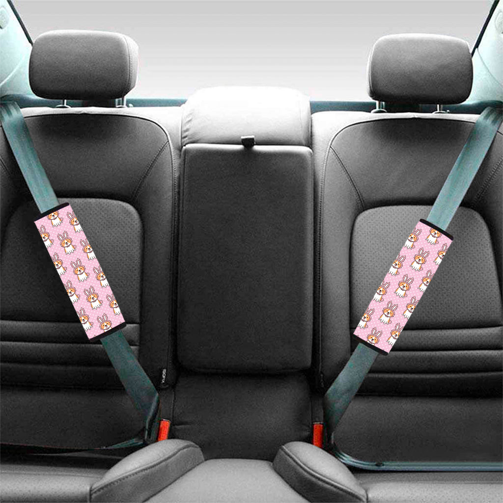 Bunny Corgi Pattern Print Car Seat Belt Covers