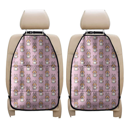 Bunny Corgi Pattern Print Car Seat Organizers