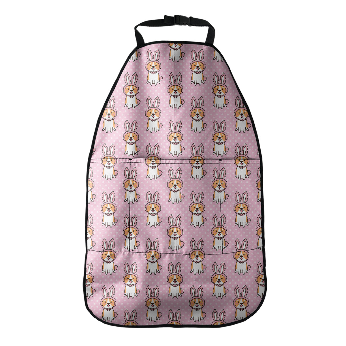 Bunny Corgi Pattern Print Car Seat Organizers