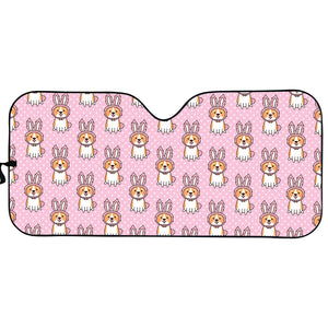 Bunny Corgi Pattern Print Car Sun Shade