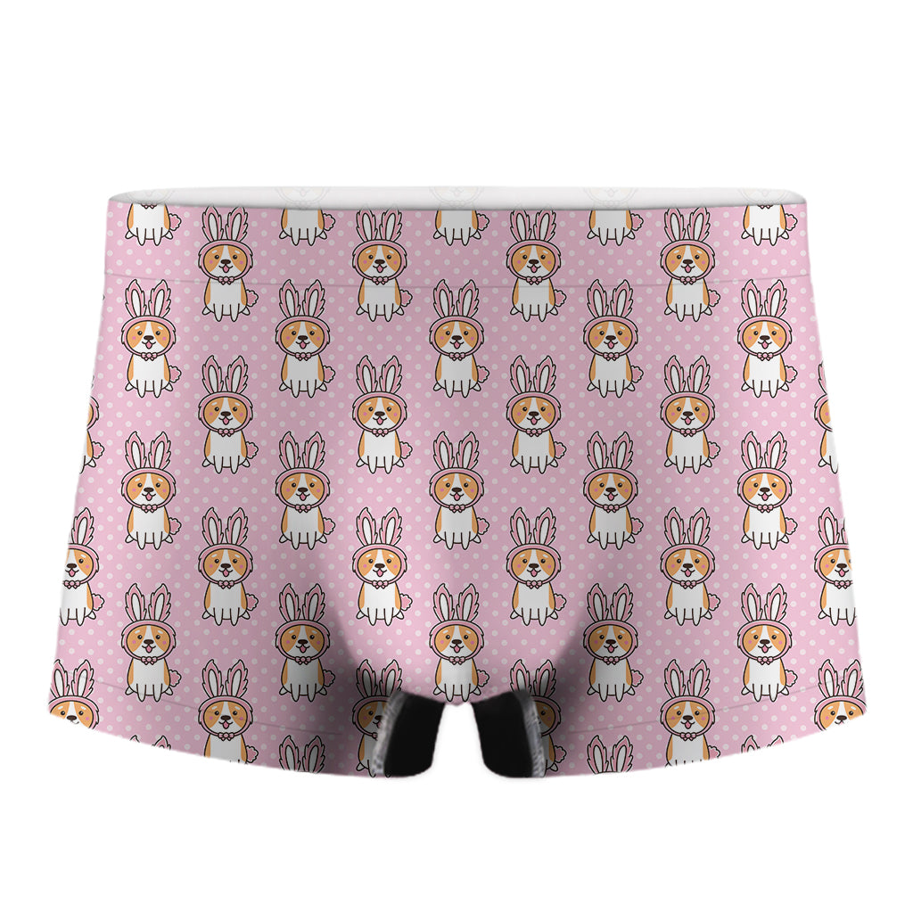 Bunny Corgi Pattern Print Men's Boxer Briefs