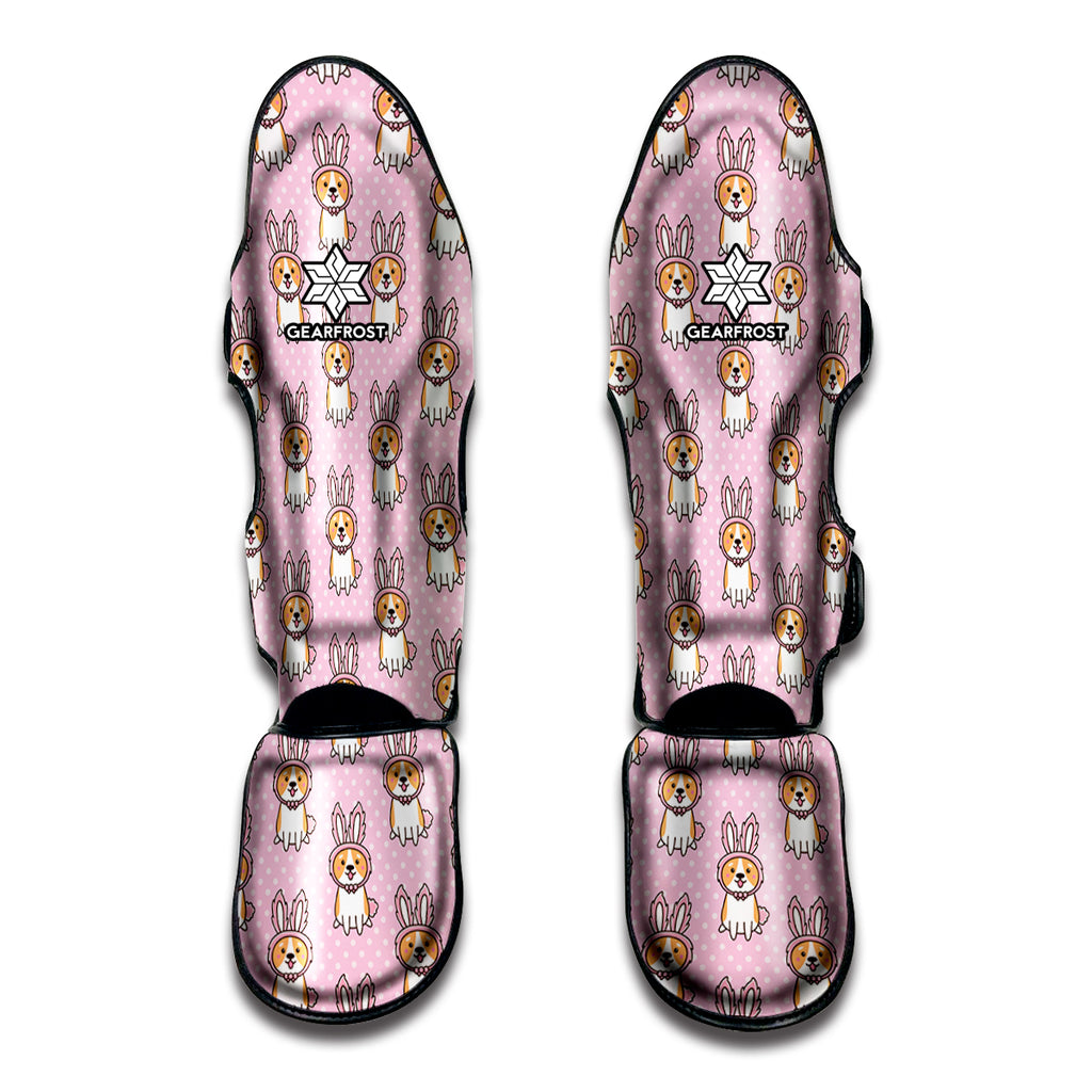 Bunny Corgi Pattern Print Muay Thai Shin Guard