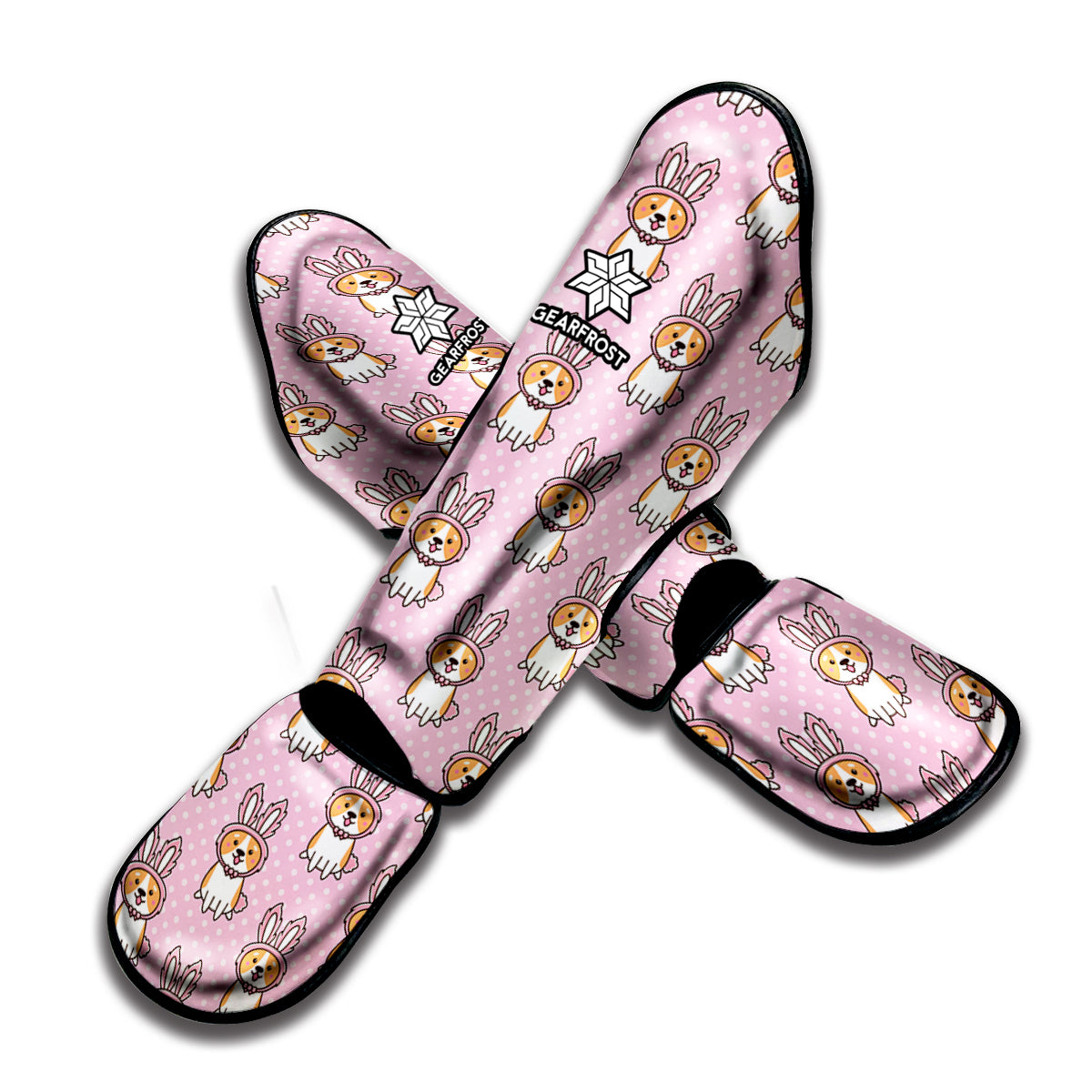 Bunny Corgi Pattern Print Muay Thai Shin Guard