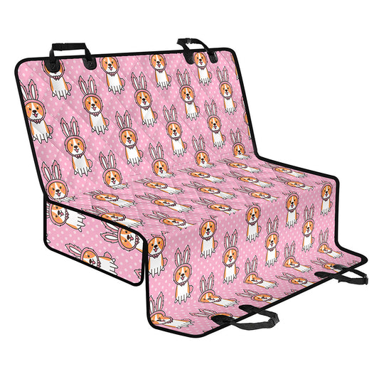 Bunny Corgi Pattern Print Pet Car Back Seat Cover