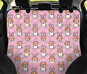 Bunny Corgi Pattern Print Pet Car Back Seat Cover