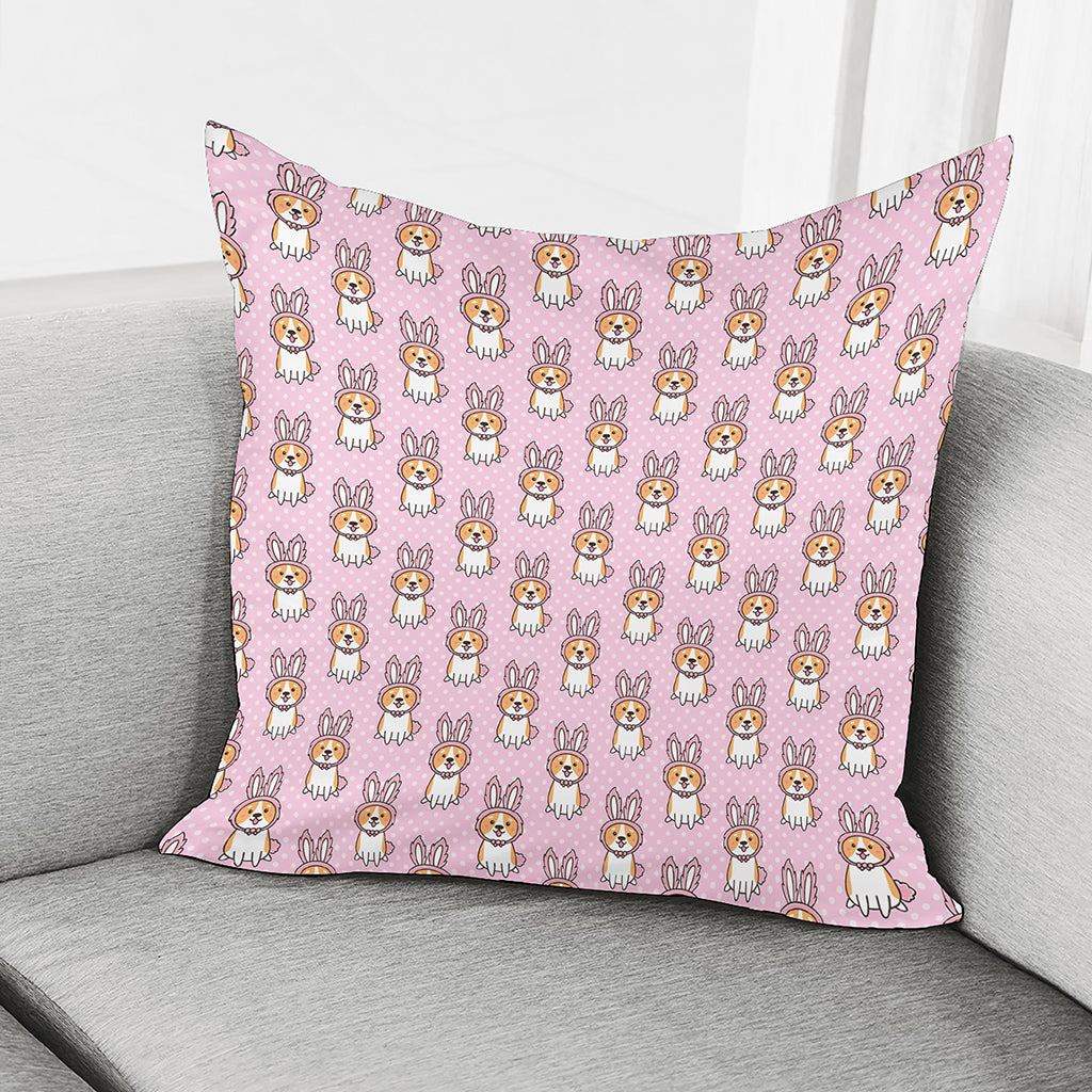 Bunny Corgi Pattern Print Pillow Cover