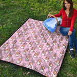 Bunny Corgi Pattern Print Quilt