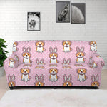 Bunny Corgi Pattern Print Sofa Cover