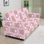 Bunny Corgi Pattern Print Sofa Cover